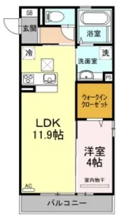 ヴェルドミール B棟【1階】の間取り