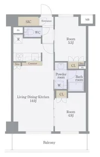 GENOVIA隅田川westskygarden【2階】の間取り