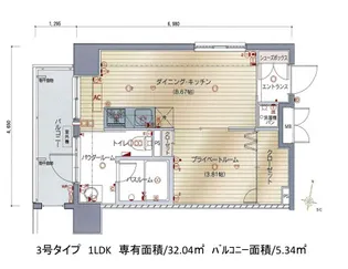 レジデンシャルヒルズヴィラスタイル【9階】の間取り