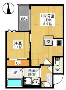 GRANDTIC 下伊福 EX【1階】の間取り