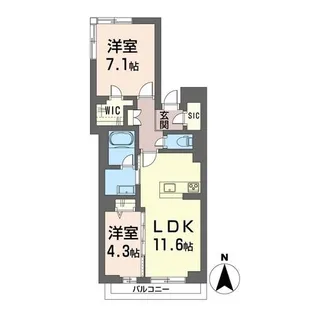 ラフィーネ 泉が丘【2階】の間取り