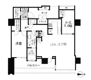 ワールドシティタワーズアクアタワー【30階】の間取り