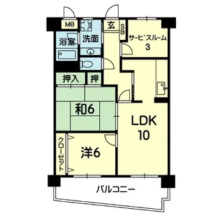 ダイアパレス京町 404号【4階】の間取り