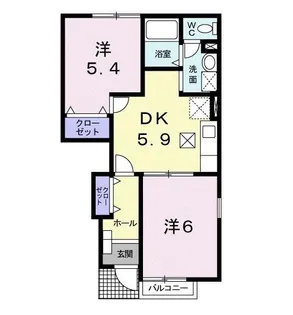 セレブリテ・メゾンB【1階】の間取り