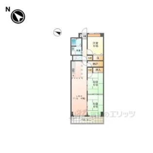 クレール南鈴原【3階】の間取り