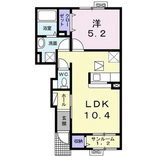 サニーハウスI【1階】の間取り