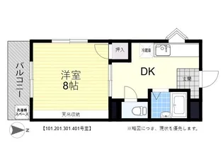 スカイコート大分大在【1階】の間取り