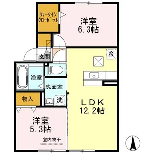 ブランシェ大溝 B【1階】の間取り