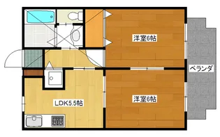 ブルーメスガ【1階】の間取り