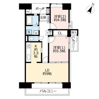 URモアレ山田町【2階】の間取り