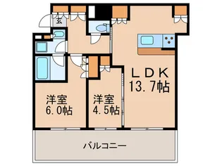 パークタワー北浜【14階】の間取り