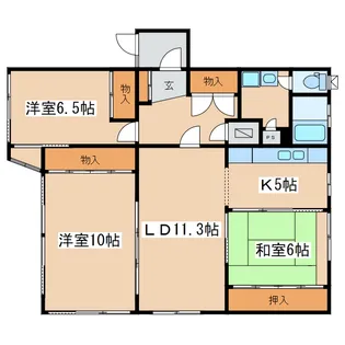 コーポ鶴ヶ岱【1階】の間取り