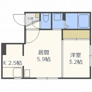 アーバンクラスタ南平岸VII【4階】の間取り