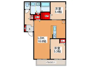 ビオラ俊徳【2階】の間取り