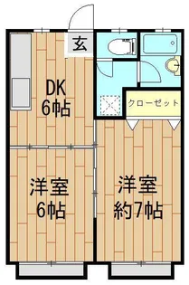 サニーハイツ【1階】の間取り