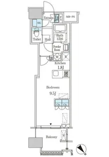 レガシス中目黒【8階】の間取り