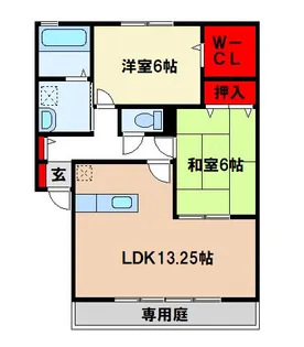セジュール紫苑 B【1階】の間取り