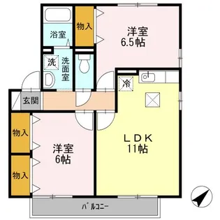 サンライズ豊 A棟【1階】の間取り