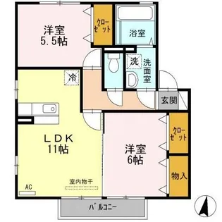セゾンコート A棟【2階】の間取り