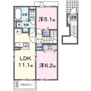 クレストコート緑台III【2階】の間取り