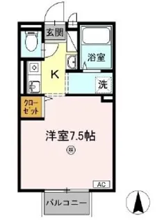 ウエストパレス B【2階】の間取り