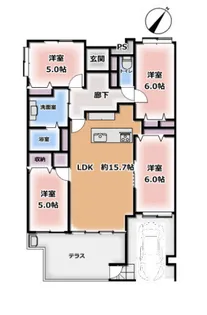 ダイアパレス高尾デュオパルク【1階】の間取り