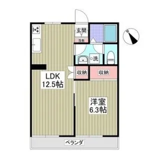 ビューハイツ講堂【1階】の間取り