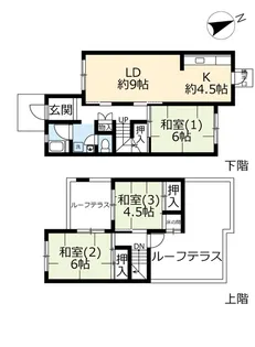 URタウンハウス岩岡【1階】の間取り