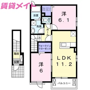 メイプルリーフI【2階】の間取り