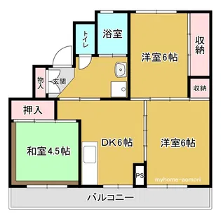 ビレッジハウス相野3号棟【5階】の間取り