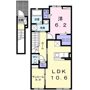 プランタン安曇野II【2階】の間取り