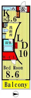 ロイヤルパークス西新井【4階】の間取り