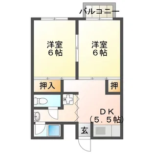 大井ハイツ【2階】の間取り