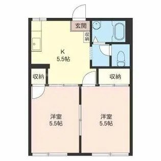 小山 コーポ【1階】の間取り