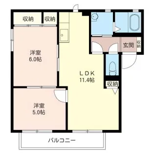 ウェスタリア21A【1階】の間取り