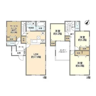 埼玉県さいたま市岩槻区城町2【一戸建】の間取り