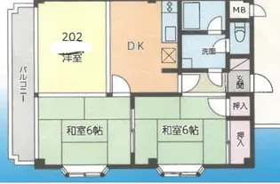 第3メゾン 豊晃ビル 2階 3DK【2階】の間取り