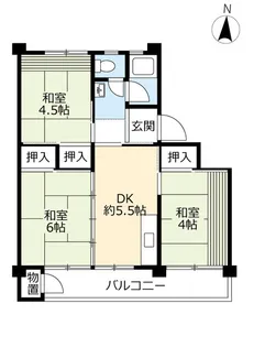 UR鳴子【5階】の間取り