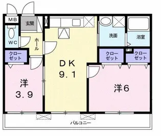 エテルノ・デーア【1階】の間取り
