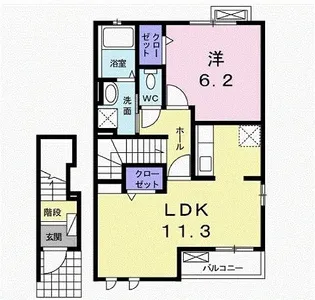 福島県郡山市富久山町久保田字大原【アパート】の間取り
