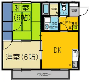 夢ハイツ東町【2階】の間取り