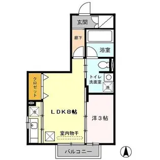 福島県いわき市平谷川瀬2【アパート】の間取り