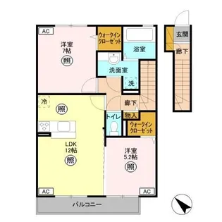 ラ フォンテ B【2階】の間取り