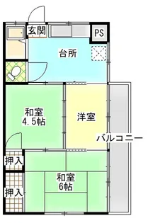 サンハイツ南大河【2階】の間取り