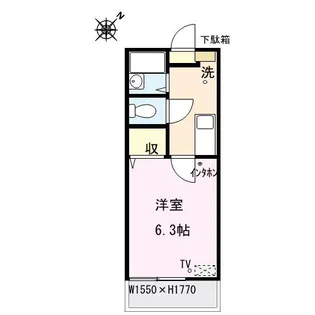 ウィズ旭ヶ丘B【2階】の間取り