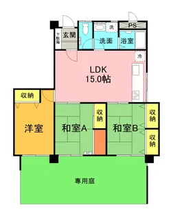 リヴィアンスエーゼット【1階】の間取り