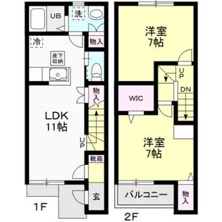 サザンクロス阿見III【1階】の間取り