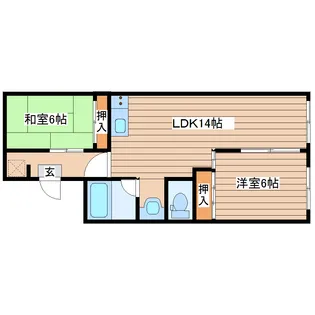 東仙台ガーデンハイツIV【1階】の間取り