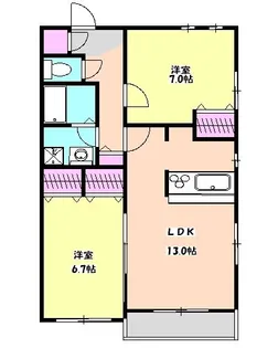 オークガーデン仙【1階】の間取り
