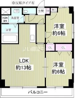 2LDKの間取り画像
